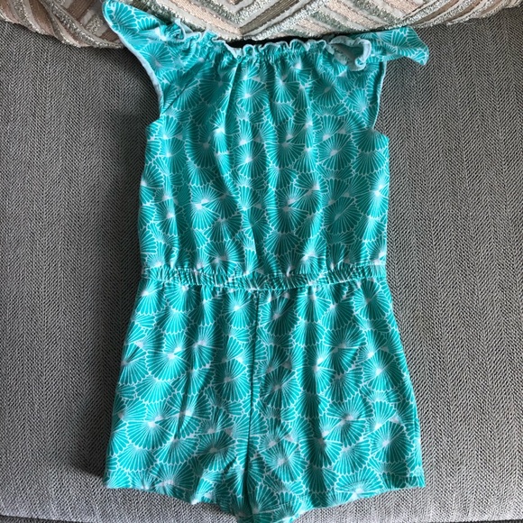 Wonder Kid Size 4T Girls Aqua Romper - Picture 3 of 4